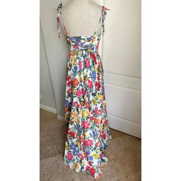Show Me Your Mumu Juliet Maxi Dress in Charm Peony White Taffeta Sz S - Picture 9 of 15